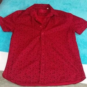 Mens guess red and black shirt